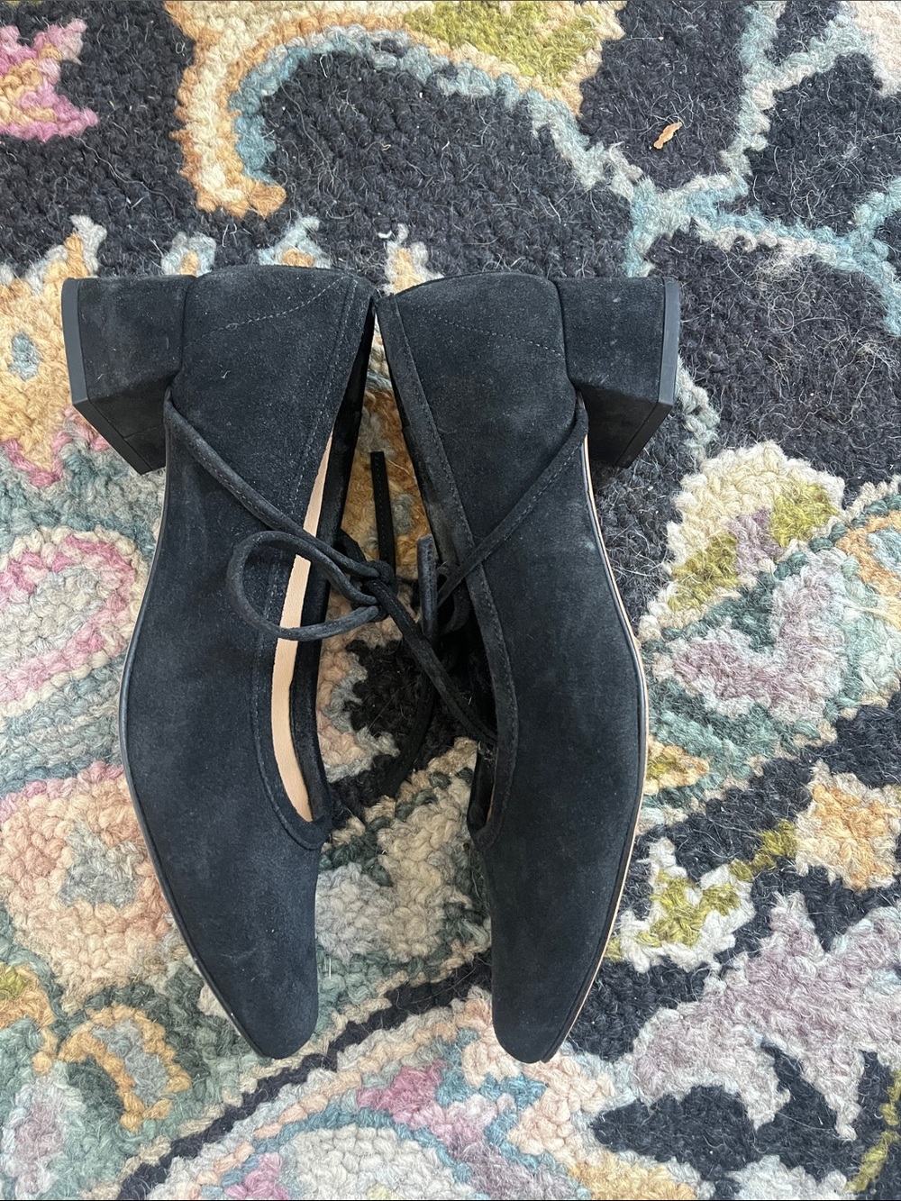 either/or Low Heel Ballet in Black Suede - Picture 10 of 11